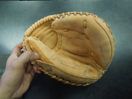 Used Vintage Rawlings RCM45 RHT Catchers Mitt Heavy Wear to Outer Stitching