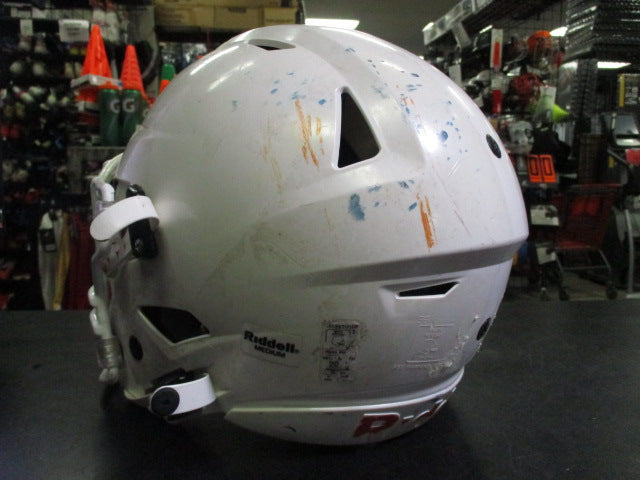Load image into Gallery viewer, Used Riddell Speedflex White Football Helmet Size Youth Medium

