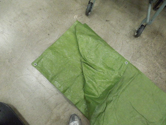 Load image into Gallery viewer, Used Green Tarp 9.5 x 6.5 ft Photos Show Item Folded Down
