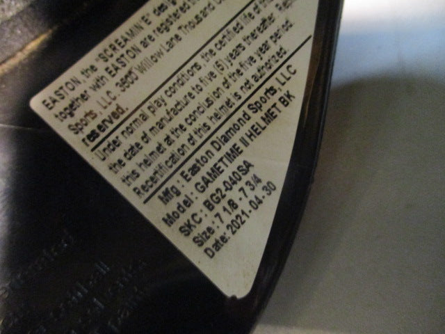 Load image into Gallery viewer, Used Easton Black Gametime Batting Helmet 7 1/8-7 3/4
