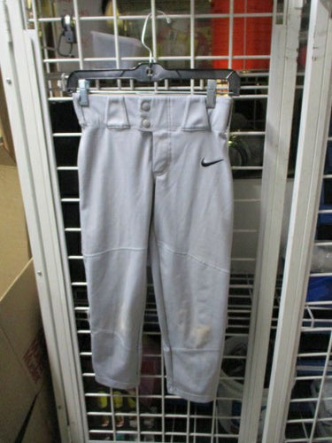 Used Nike Grey Open Bottom Pants Youth Size Small - stained on knee