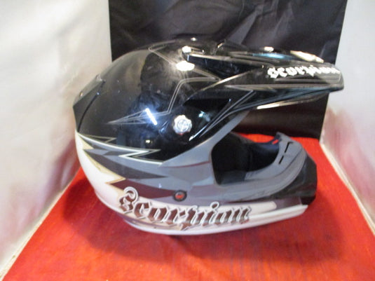 Used Scorpion Exo Motorcross Helmet Adult Size XS - broken visor