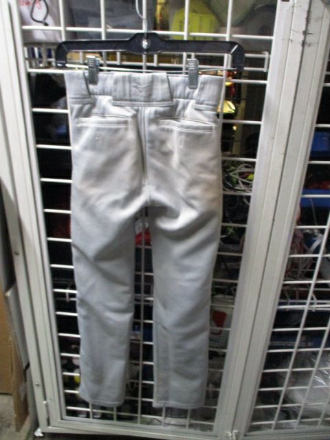 Load image into Gallery viewer, Used Mizuno Grey w/ Black Piping Open Bottom Pants Youth Size Medium - stained
