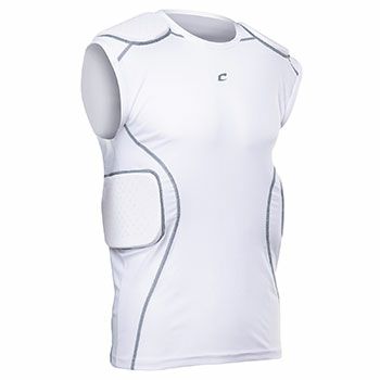 New Champro Formation Football Padded Compression Shirt White Adult 4XL