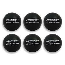 NEW PowerNet 20oz. Weighted Batting Training Ball Black 6 Pack-3.2"