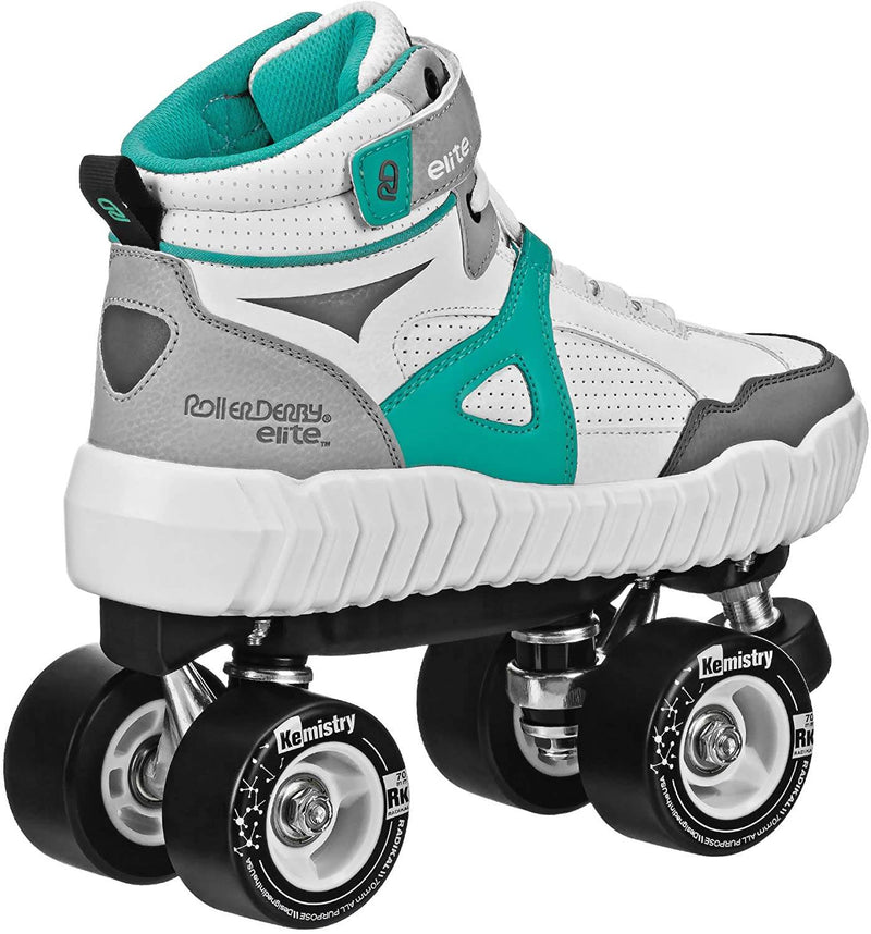 Load image into Gallery viewer, New Roller Derby Glidr Quad Roller Skates Size 8 Wht/Teal

