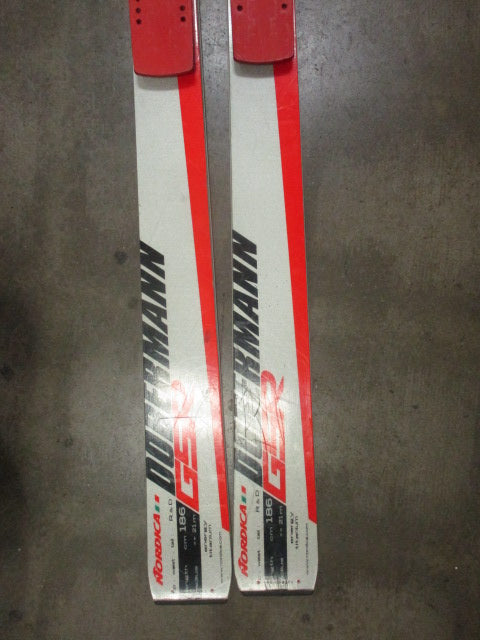 Load image into Gallery viewer, Used Nordica Doberman GSR 186cm World Cup Skis w/ Marker Race Plates
