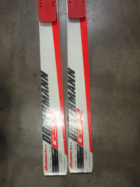 Used Nordica Doberman GSR 186cm World Cup Skis w/ Marker Race Plates