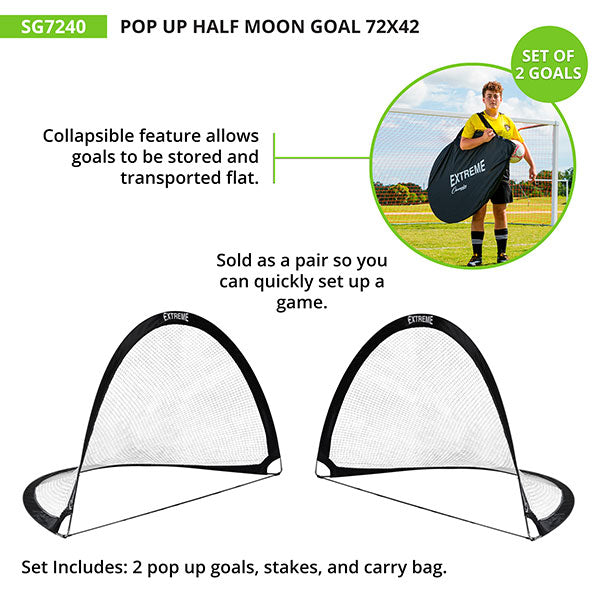Load image into Gallery viewer, New Champion Extreme Soccer POP-UP GOAL 48  X 32 X 32&quot; Set of 2
