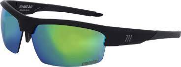 New Marucci MV463Y 2.0 Matte Black Green  w/ Green Mirror Sunglasses