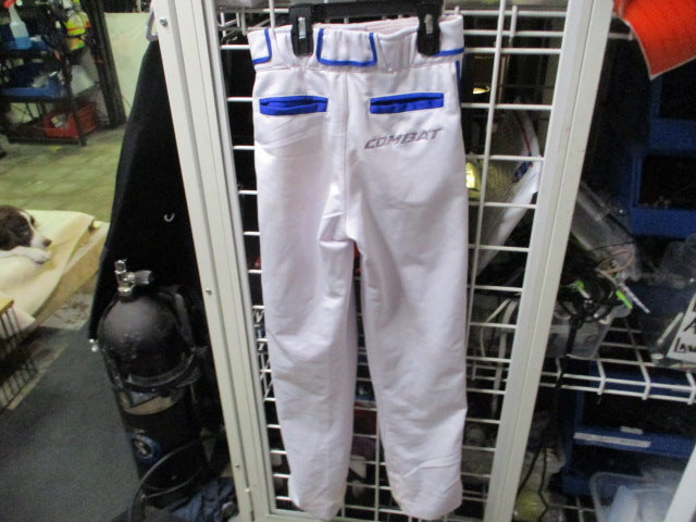 Load image into Gallery viewer, Used Combat Youth Open Bottom Baseball Pants White with Blue
