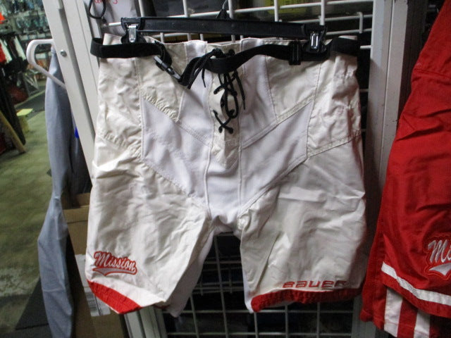 Load image into Gallery viewer, Used Bauer Mission White Hockey Shell Cover Pants Size Medium
