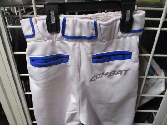 Used Combat Youth Open Bottom Baseball Pants White with Blue