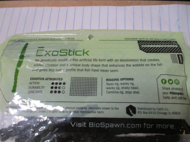 Load image into Gallery viewer, Biospawn ExoStick Pro Bait Green Pumpkin - 8 ct
