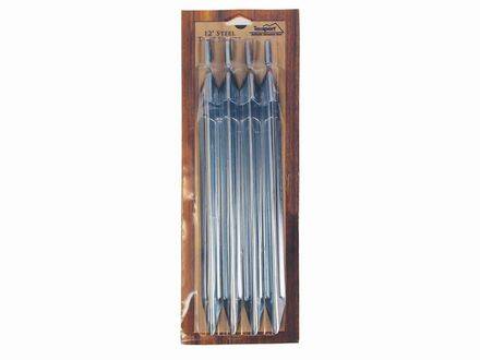 New Texsport 12" Steel Tent Stakes - 4 Pack