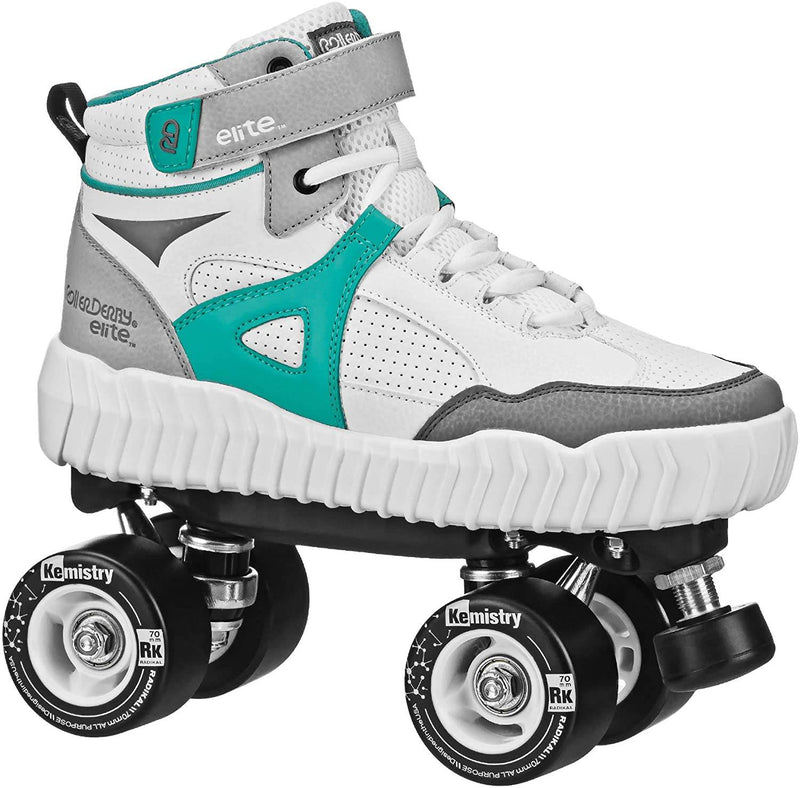 Load image into Gallery viewer, New Roller Derby Glidr Quad Roller Skates Size 8 Wht/Teal

