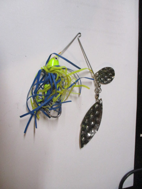 Used Blue & Yellow Spinner Bait - dry skirt