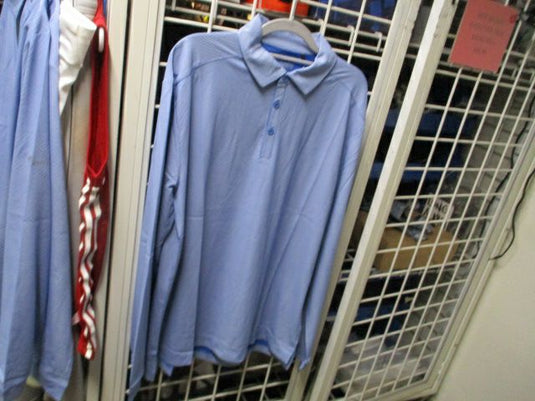 Columbia Omni-Shade Sun Deflector Blue Polo Longsleeve Shirt Adult Size Medium