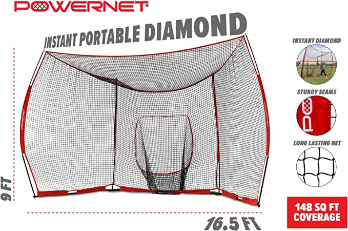 Load image into Gallery viewer, New PowerNet Portable Baseball Backstop | Large 16 Foot Wide by 9 Foot
