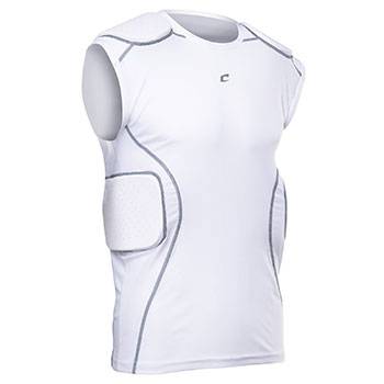 New Champro Youth Formation Football Padded Compression Shirt White Medium