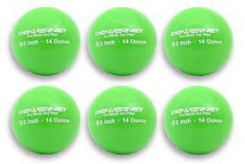 NEW PowerNet 14oz. Weighted Batting Training Ball Green 6 Pack-3.2