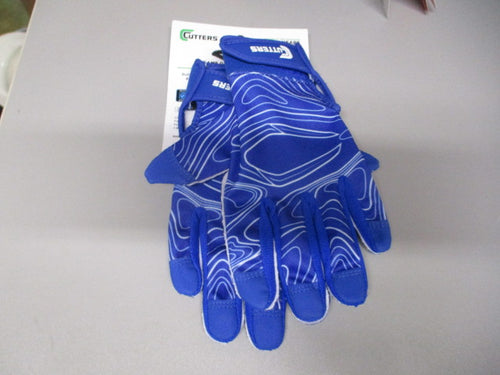New Cutters TOPO Game Day Receiver Gloves Size Youth S/M Royal Blue