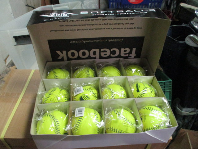 Load image into Gallery viewer, New Diamond Zulu 12&quot; Slowpitch USSSA Softball - 1 Dozen
