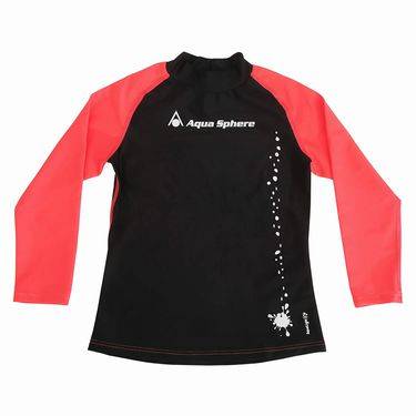 Load image into Gallery viewer, New Aqua Sphere Rashguard UPF 50+ Red/ Black - Girls 10Y
