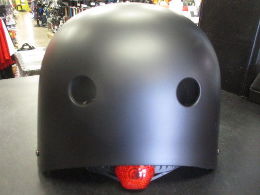 Skate / Bicycle Adjustable Helmet Size Large with Light - Matte Black