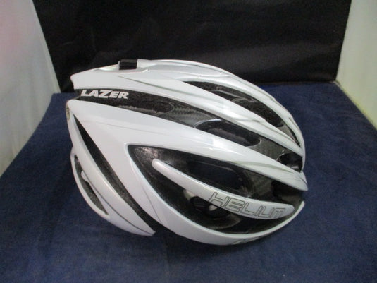 lazer bicycle helmet sizing Used Lazer Helium Adjustable Bicycle Helmet Size 51-53cm w/ Helmet Bag