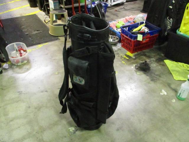 Load image into Gallery viewer, Used Belding Sports Black Leather Golf Bag
