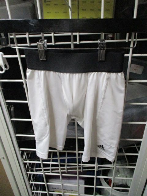 Load image into Gallery viewer, Used Adidas Sliding Shorts w/ Cup Youth Size Medium
