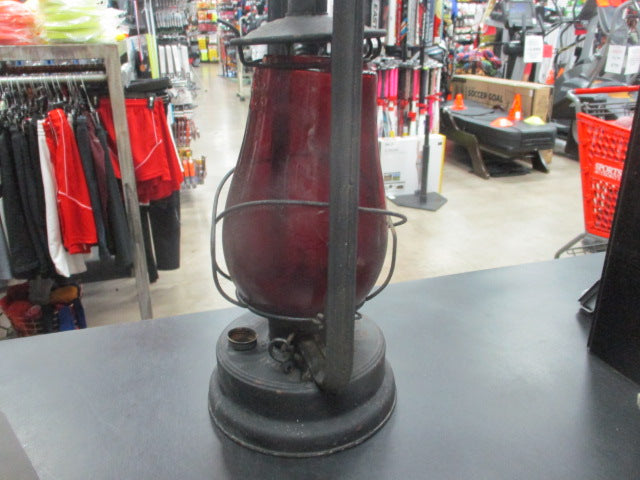 Load image into Gallery viewer, Used Vintage Dietz Fitz All Oil Lantern with Red Globe
