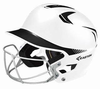 New Easton Z5 Grip Two Tone Sr Batting Helmet w/ Mask - White / Black