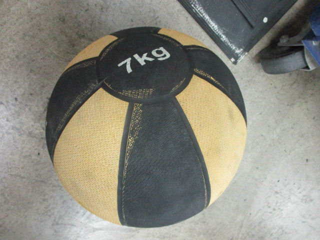 Load image into Gallery viewer, Used Black and Yellow 7 KG Medicine Bal
