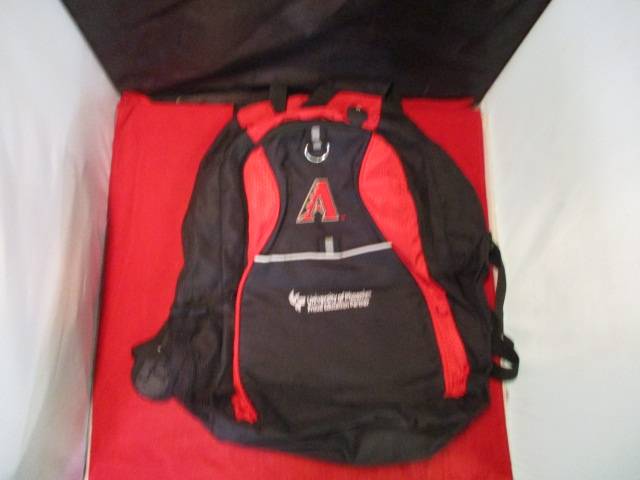 Load image into Gallery viewer, Used DiamondBacks University of Phoenix  Black/Red Backpack
