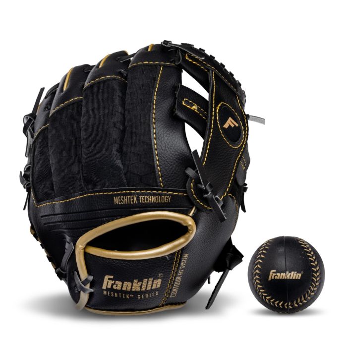 Load image into Gallery viewer, New Franklin Mesh Tek 9.5&quot; Teeball Glove / Ball - Black
