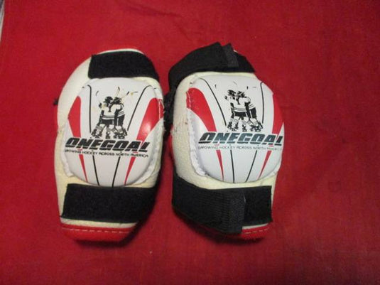 Used OneGoal Hockey Elbow Pads Size YOUTH LARGE White/Red/Black