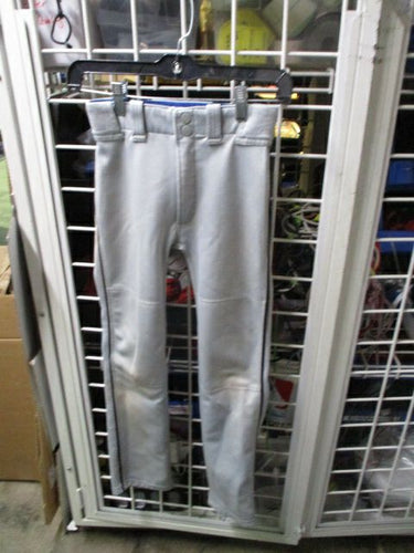 Used Mizuno Grey w/ Black Piping Open Bottom Pants Youth Size Medium - stained