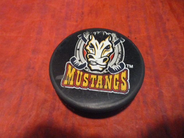 Load image into Gallery viewer, Used Vintage Phoenix Mustangs Player&#39;s Bench Hockey Puck
