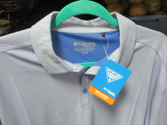Columbia Omni-Shade Sun Deflector Blue Polo Longsleeve Shirt Adult Size XL