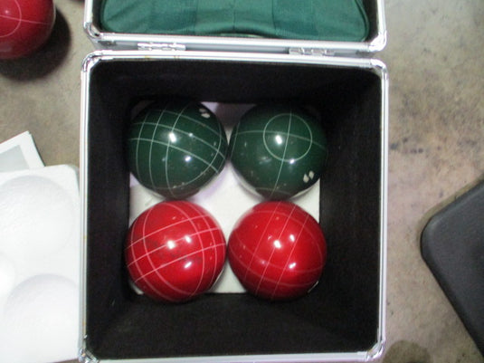 Used Sportcraft Bocce Ball Set w/ Bag in Metal Case