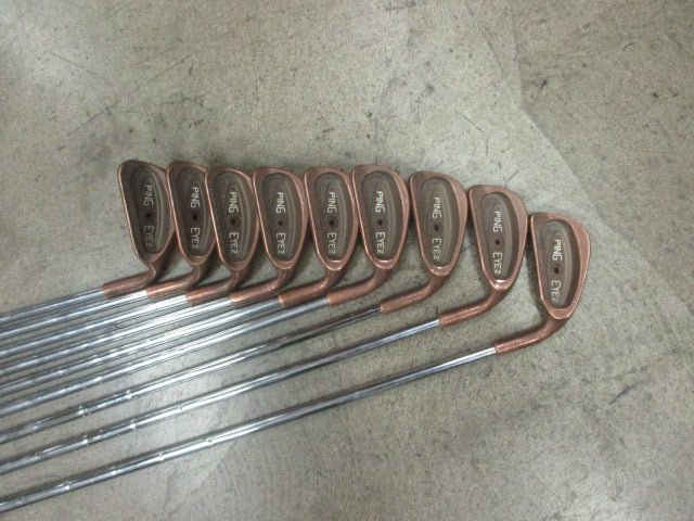 Load image into Gallery viewer, Used PING Eye 2 Beryllium Copper Irons 3-PW-SW Black Dot RH All Matching Serial#
