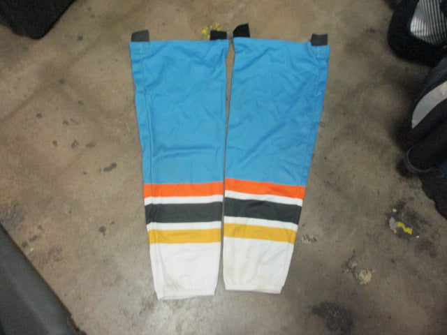 Load image into Gallery viewer, Used Blue / White / Black / Gold / Orange Hockey Socks

