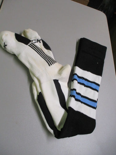 Used TCK Stirrup Socks Black, Carolina Blue, & White
