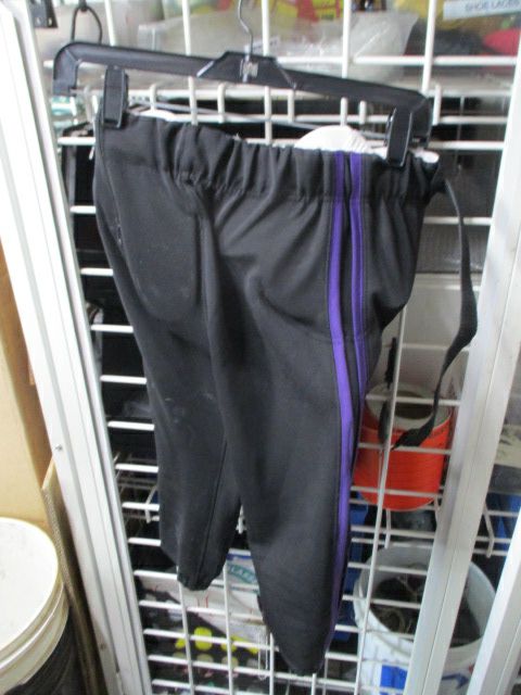 Used Black & Purple Football Pants W/ Pads Youth Size Large