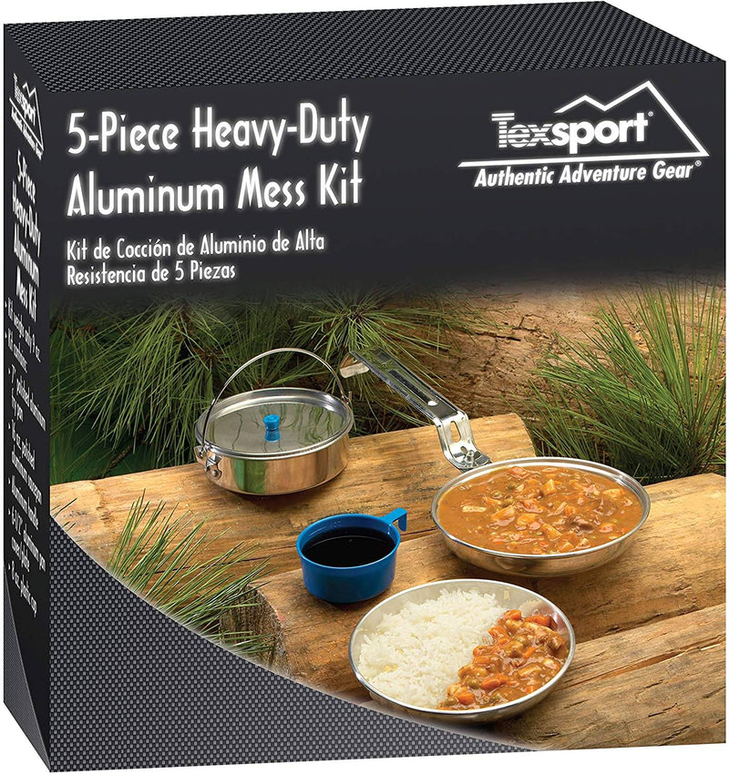 Load image into Gallery viewer, New Texsport 5 PC Heavy Duty Aluminum Mess Kit
