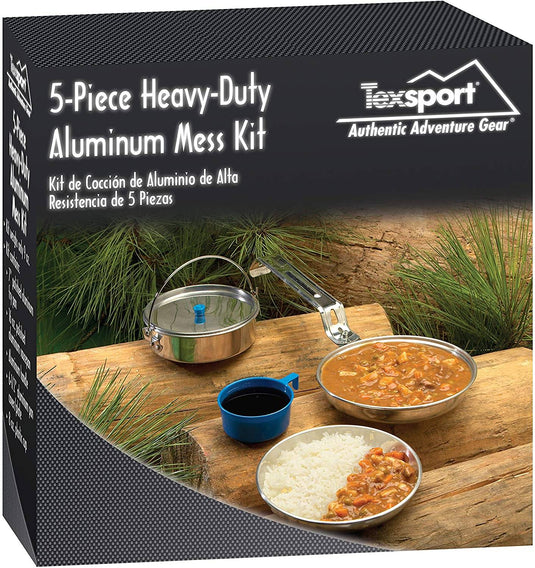 New Texsport 5 PC Heavy Duty Aluminum Mess Kit