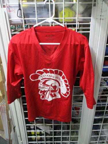 Used Firstar Titans Hockey #65 Jersey Youth Size S/M- hole on back