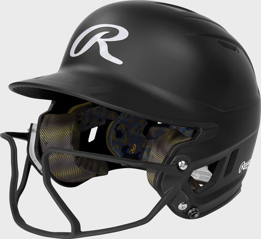 New Rawlings Mach Hi-Viz Black Softball Helmet - Size Senior